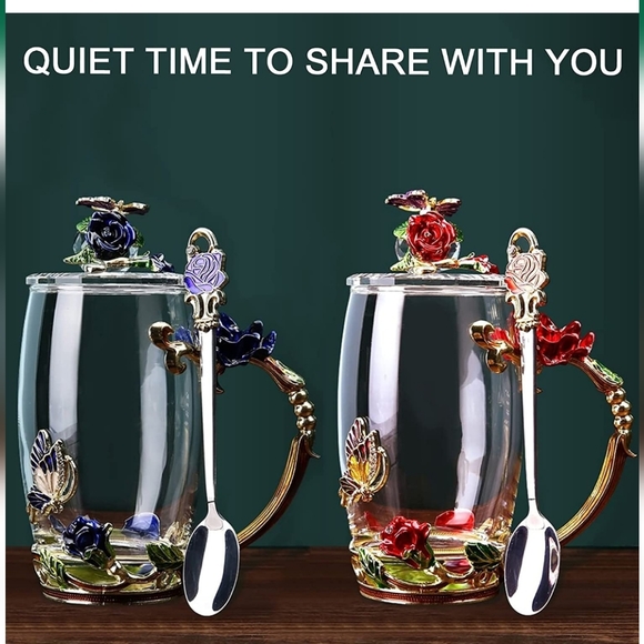 Accessories 2 Pack Tea Cups With Lids Vivimee 12 Oz Clear Glass Cups